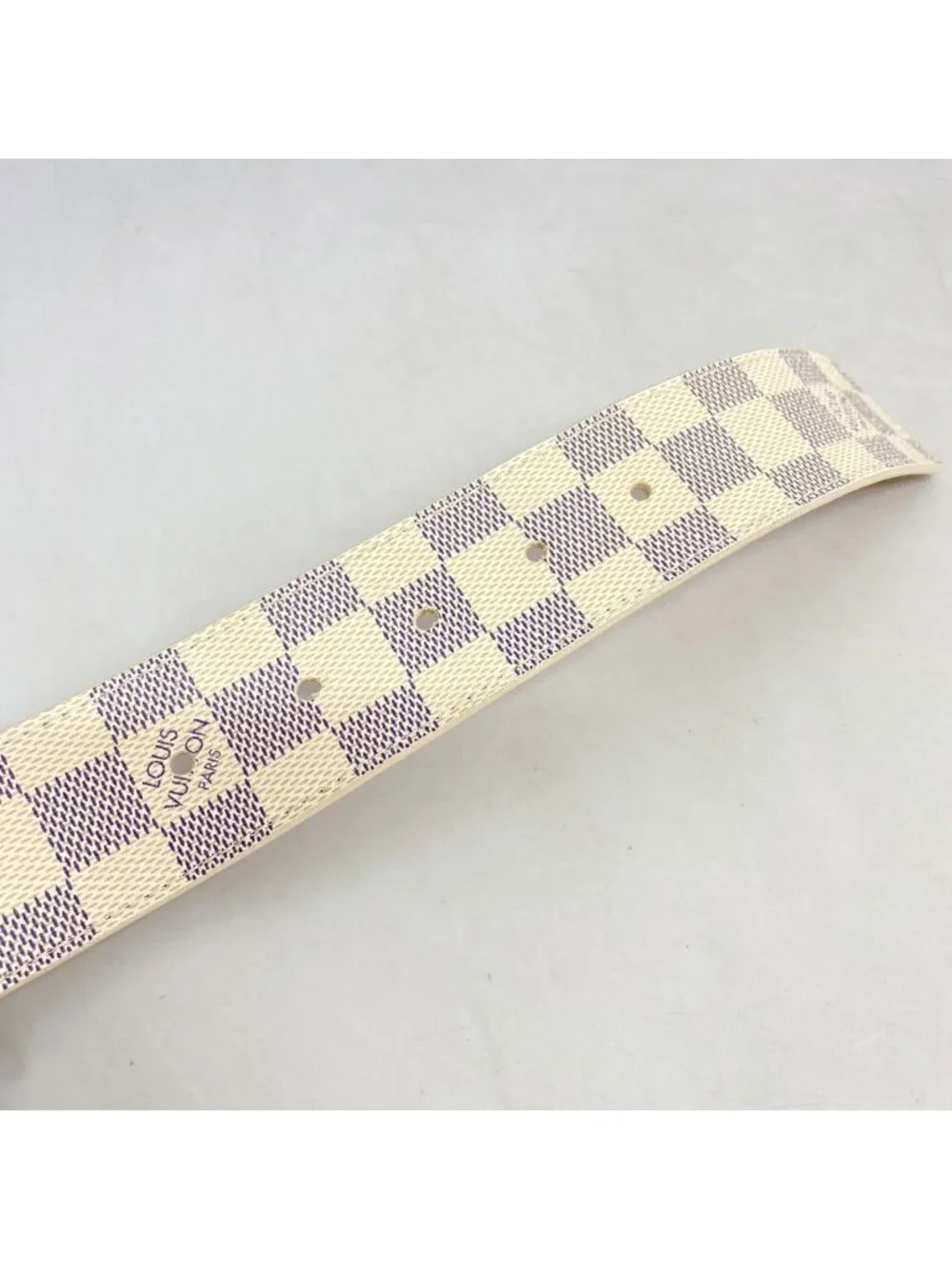 Louis Vuitton Belt Damier Azur Ceinture LV Initial White